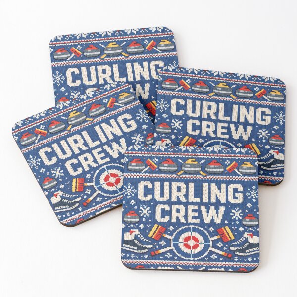 Item preview, Curling Crew Winter Sports Team Knitting Pattern Design designed and sold by Mauswohn.