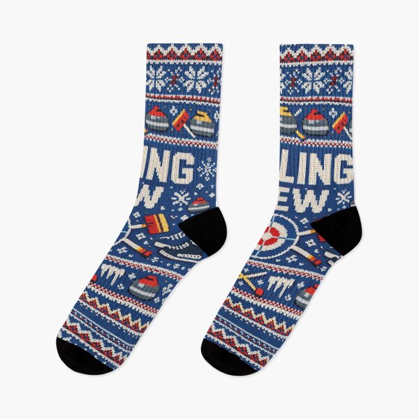 Item preview, Curling Crew Winter Sports Team Knitting Pattern Design designed and sold by Mauswohn.