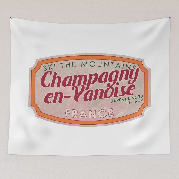 Item preview, Champagny-en-Vanoise, France, Alpes du Nord, Ski, textured skiing badge designed and sold by Wanderful-roads.