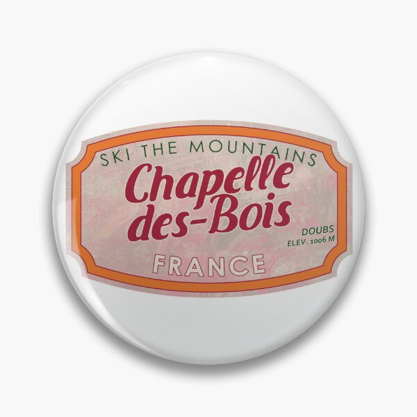 Item preview, Chapelle-des-Bois, France, Doubs, Ski, textured skiing badge designed and sold by Wanderful-roads.