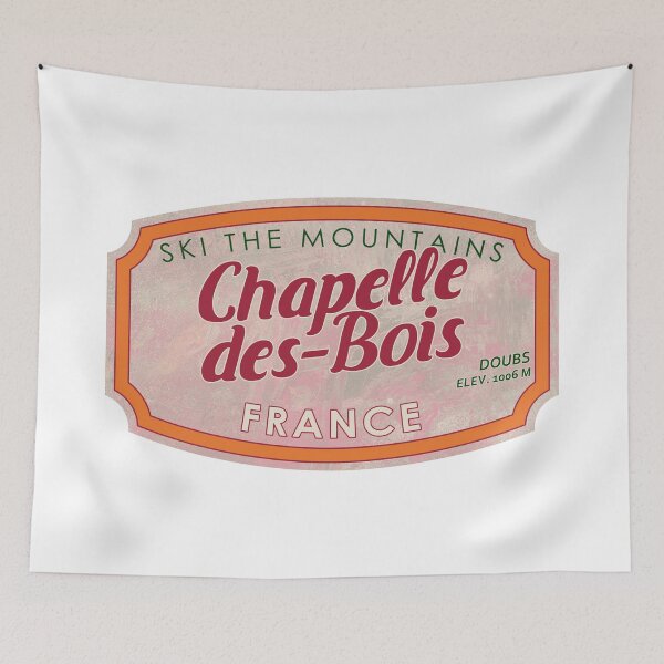 Item preview, Chapelle-des-Bois, France, Doubs, Ski, textured skiing badge designed and sold by Wanderful-roads.
