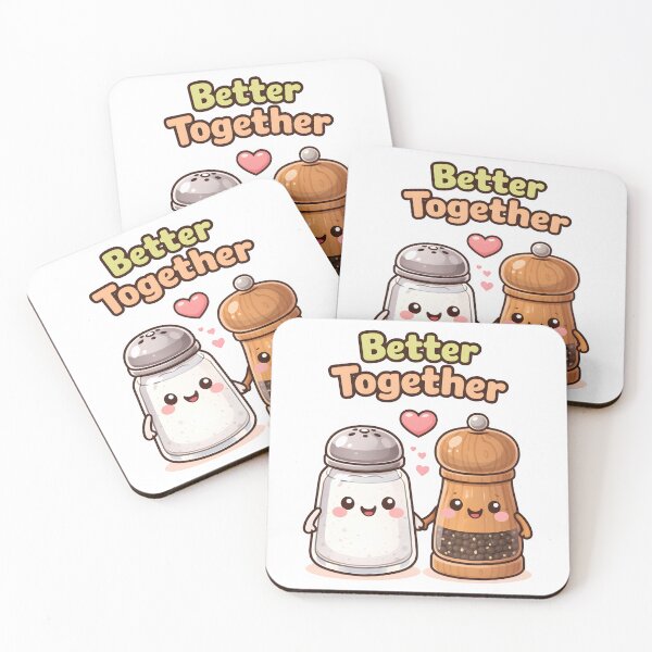 Item preview, Better Together Cute Salt and Pepper Cartoon Design. designed and sold by The-T-In-Retro.