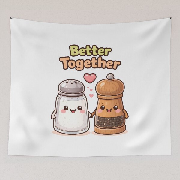 Item preview, Better Together Cute Salt and Pepper Cartoon Design. designed and sold by The-T-In-Retro.