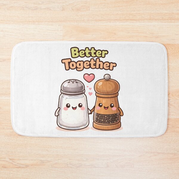 Item preview, Better Together Cute Salt and Pepper Cartoon Design. designed and sold by The-T-In-Retro.