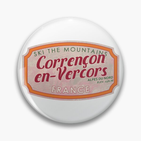 Item preview, Corrençon-en-Vercors, France, Alpes du Nord, Ski, textured skiing badge designed and sold by Wanderful-roads.