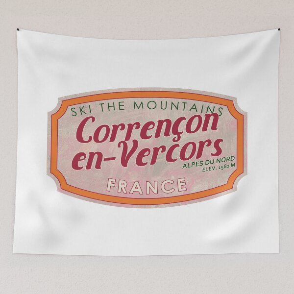 Item preview, Corrençon-en-Vercors, France, Alpes du Nord, Ski, textured skiing badge designed and sold by Wanderful-roads.