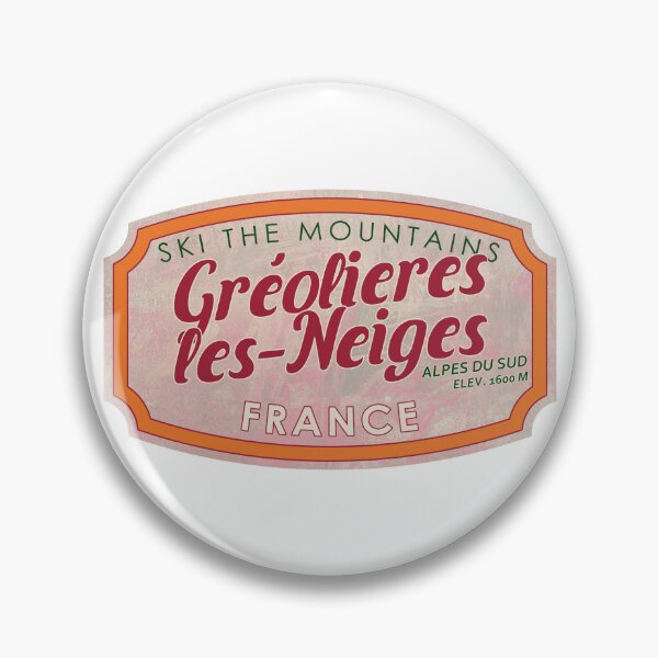 Item preview, Gréolières-les-Neiges, France, Alpes du Sud, Ski, textured skiing badge designed and sold by Wanderful-roads.