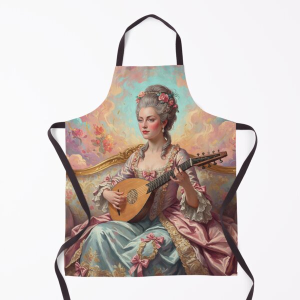 Item preview, Woman in opulent attire, gracefully playing a lute designed and sold by Sigtrix.