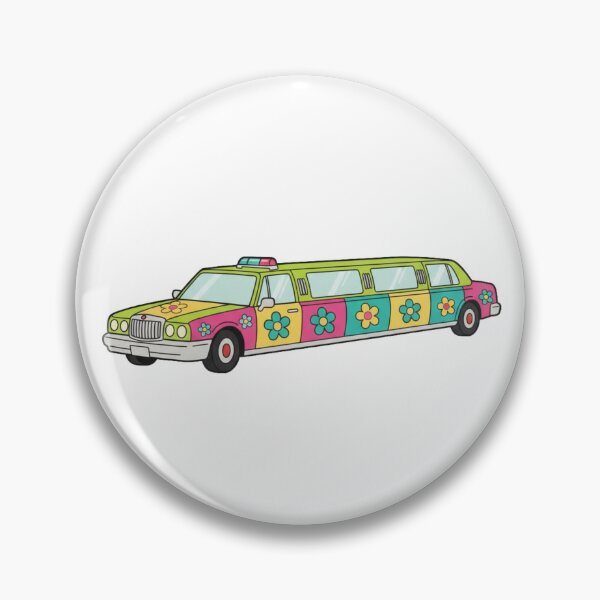 Artikelvorschau, 70er-Jahre-Retro-Flower-Power-Limousinenaufkleber – Groovige Hippie-Limousine entworfen und verkauft von octozap.