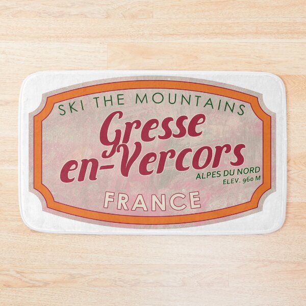 Item preview, Gresse-en-Vercors, France, Alpes du Nord, Ski, textured skiing badge designed and sold by Wanderful-roads.