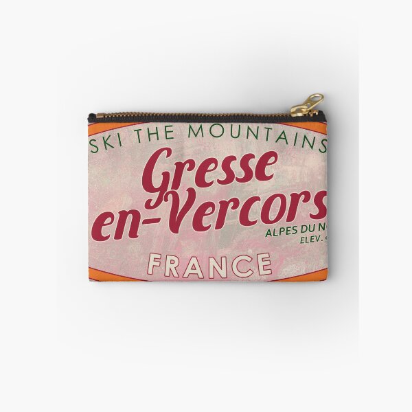 Item preview, Gresse-en-Vercors, France, Alpes du Nord, Ski, textured skiing badge designed and sold by Wanderful-roads.