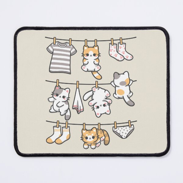 Item preview, Kitten Laundry Day - Cute Kawaii Cats on a Clothesline designed and sold by NemiMakeit.
