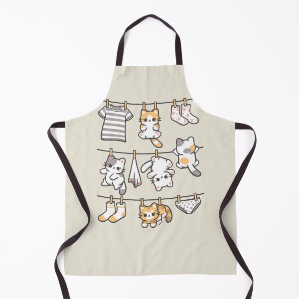 Item preview, Kitten Laundry Day - Cute Kawaii Cats on a Clothesline designed and sold by NemiMakeit.