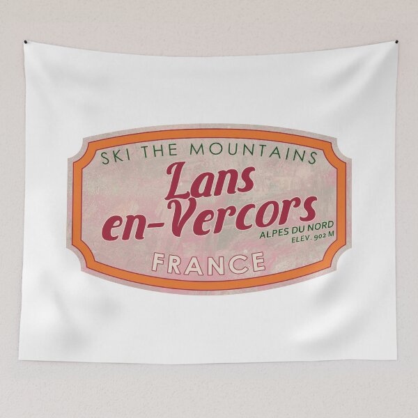 Item preview, Lans-en-Vercors, France, Alpes du Nord, Ski, textured skiing badge designed and sold by Wanderful-roads.
