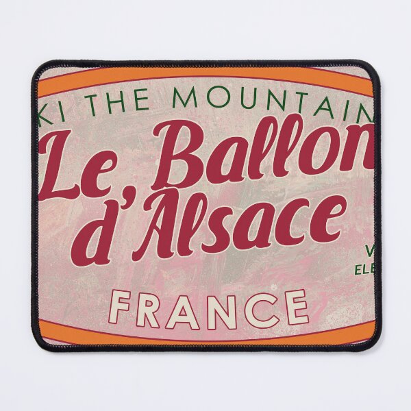 Item preview, Le Ballon d’Alsace, France, Vosges, Ski, textured skiing badge designed and sold by Wanderful-roads.