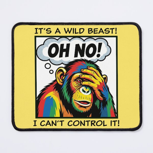 Item preview, Portrait of the Artist as a Young Primate: Serious Chimpanzee Art Print designed and sold by FreiherrPK.
