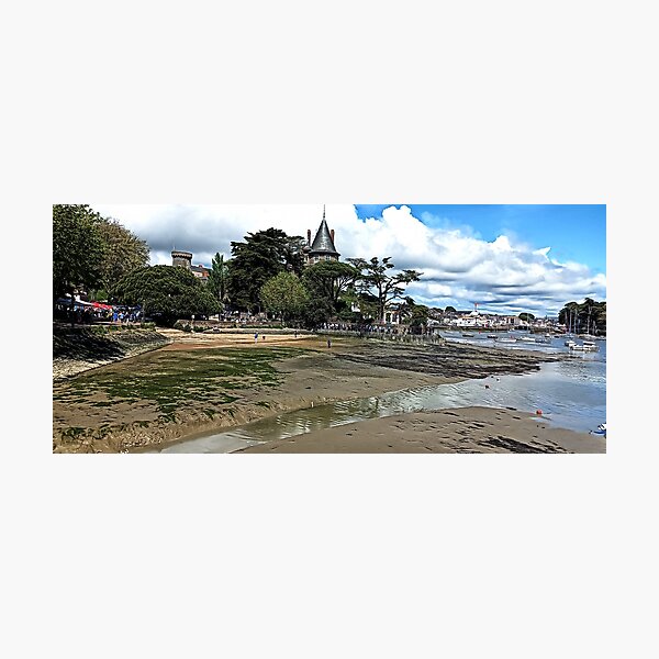 Pornic Castle and Harbor at Low Tide – Brittany Coastal France Photographic Print