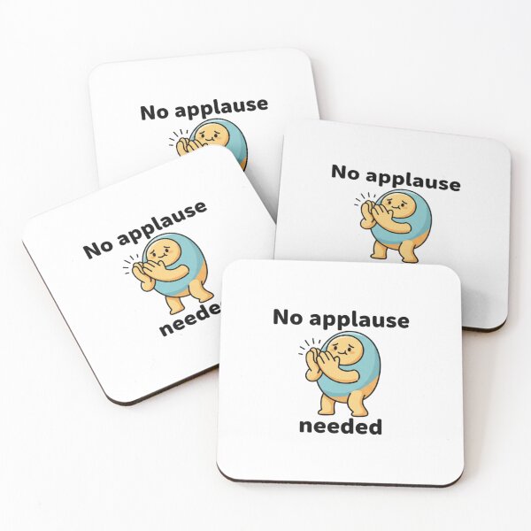 Item preview, No Applause Needed – Funny Minimalist Cartoon T-shirt designed and sold by Imaginarium of Chaos falcon88 .