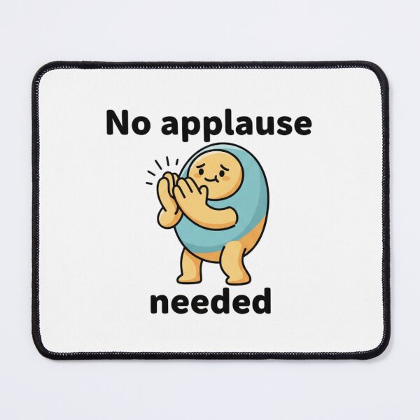 Item preview, No Applause Needed – Funny Minimalist Cartoon T-shirt designed and sold by Imaginarium of Chaos falcon88 .