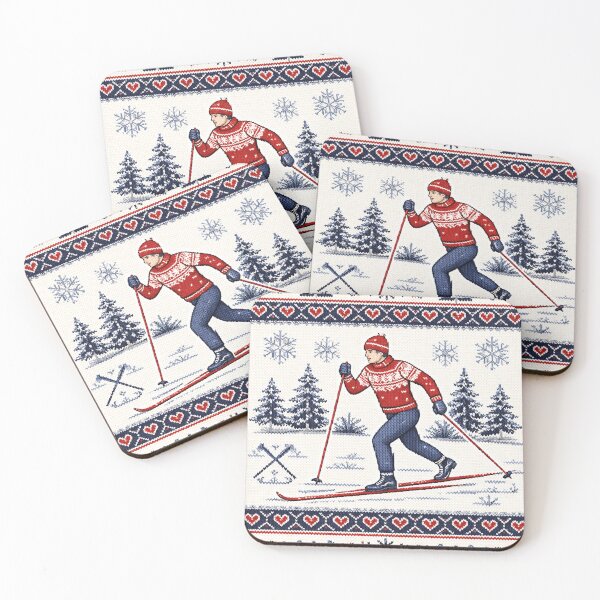 Item preview, Cross-country skiing, winter sports, adventure, knitting pattern design designed and sold by Mauswohn.