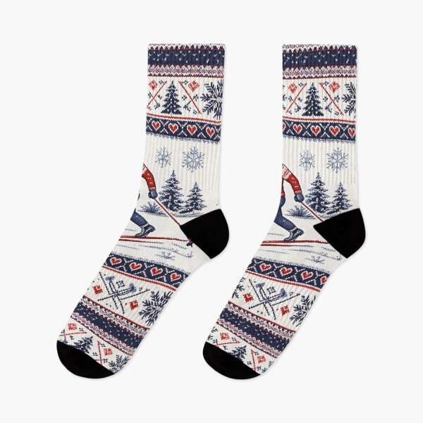 Item preview, Cross-country skiing, winter sports, adventure, knitting pattern design designed and sold by Mauswohn.