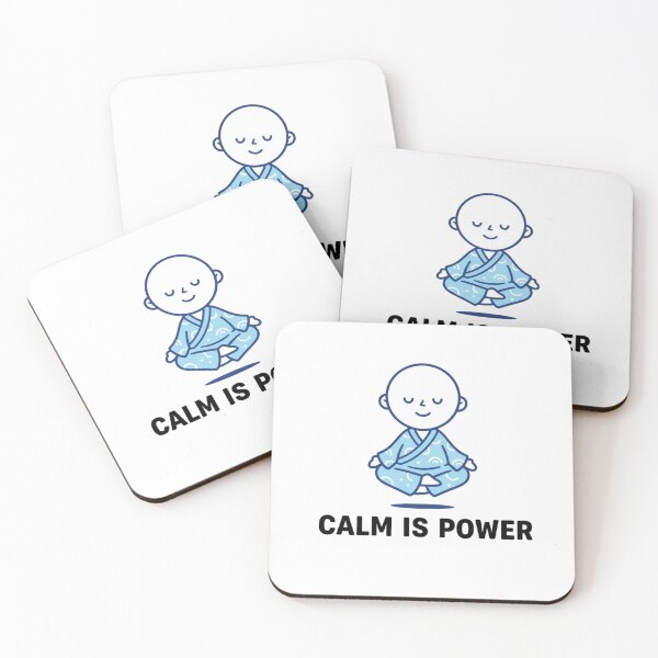 Item preview, Calm is Power – Minimalist Motivational Cartoon Tee designed and sold by Imaginarium of Chaos falcon88 .