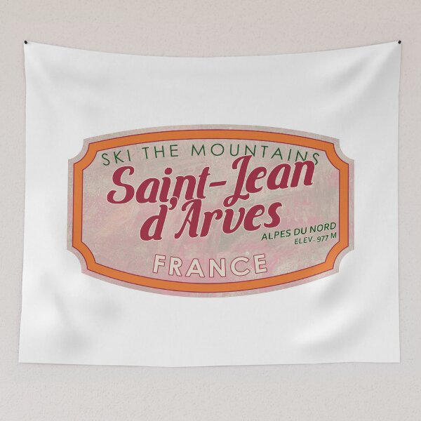 Aperçu de l'œuvre Saint-Jean-d'Arves, France, Alpes du Nord, Ski, badge de ski texturé créée et vendue par Wanderful-roads.