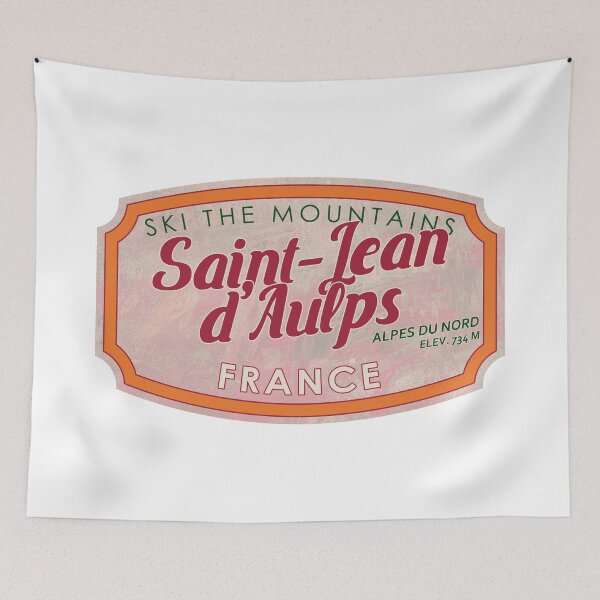 Aperçu de l'œuvre Saint-Jean-d'Aulps, France, Alpes du Nord, Ski, badge de ski texturé créée et vendue par Wanderful-roads.