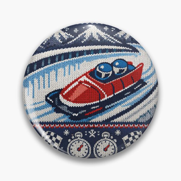 Artikelvorschau, Bobfahren Wintersport Eiskanal Strickmuster Design entworfen und verkauft von Mauswohn.