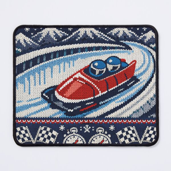 Item preview, Bobsleigh, winter sports, ice channel, knitting pattern design designed and sold by Mauswohn.