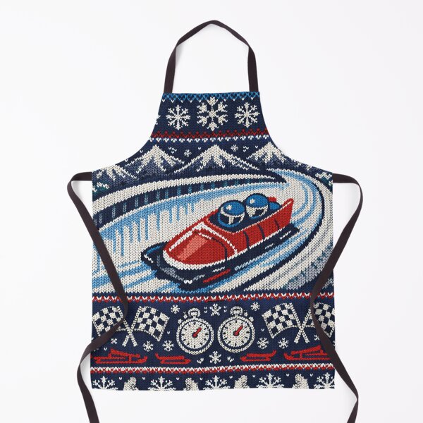 Item preview, Bobsleigh, winter sports, ice channel, knitting pattern design designed and sold by Mauswohn.