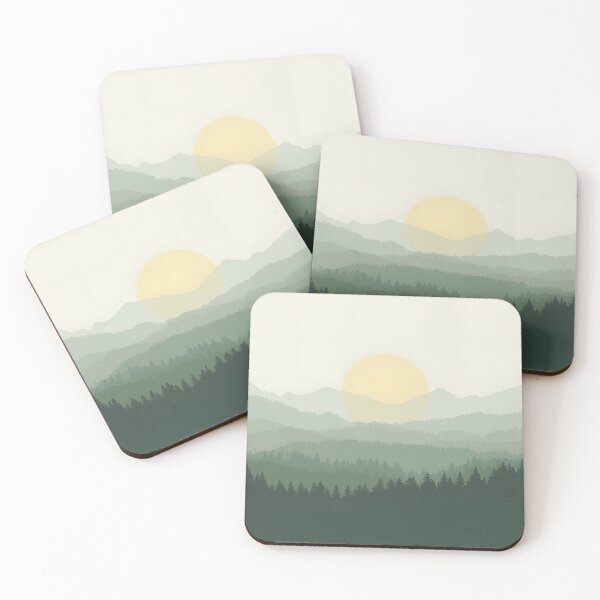Item preview, Misty Mountain Layers – Minimalist Sage Green Landscape Poster designed and sold by PalmixArt.