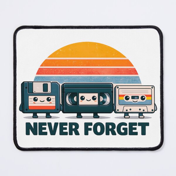 Item preview, Never Forget – Retro Nostalgia Floppy Disk VHS Cassette 80s 90s Vintage Tech Design designed and sold by Teetreasure2.