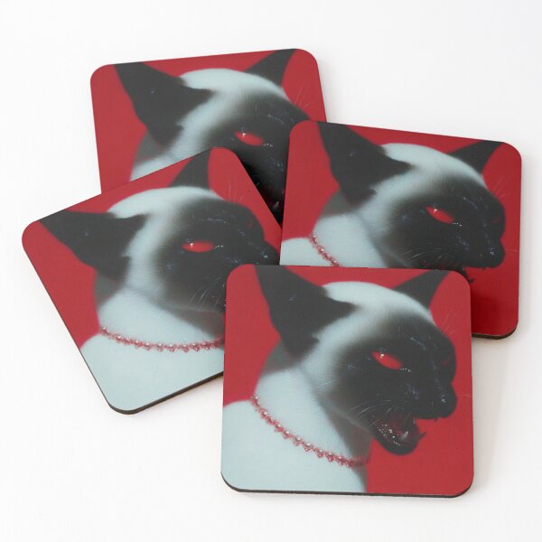 Item preview, Red Eyed Cat Snarl Portrait designed and sold by Adronia.