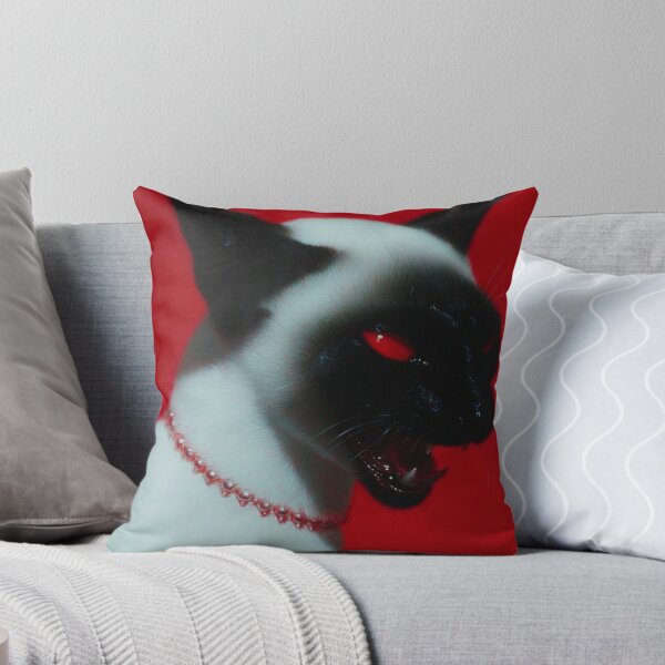 Item preview, Red Eyed Cat Snarl Portrait designed and sold by Adronia.