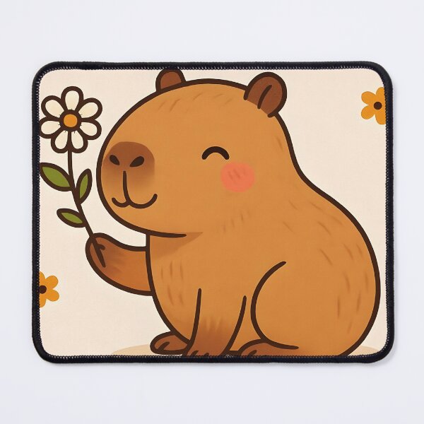 Item preview, Get Well Soon – Cute Capybara Holding a Daisy designed and sold by EmeraldeaArt.