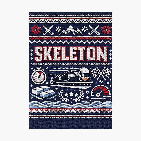 Item preview, Skeleton Winter Sports Ice Channel Speed Knitting Pattern Design designed and sold by Mauswohn.