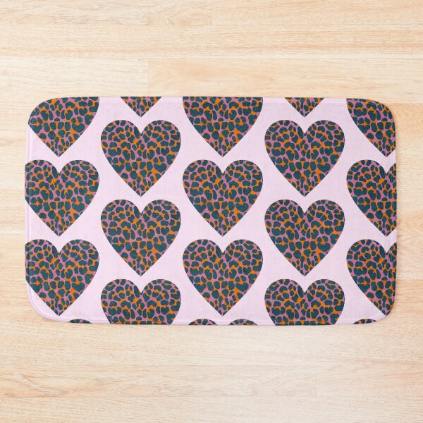 Item preview, Leopard print heart in pink, orange, blue-grey designed and sold by Sandra Brezina.
