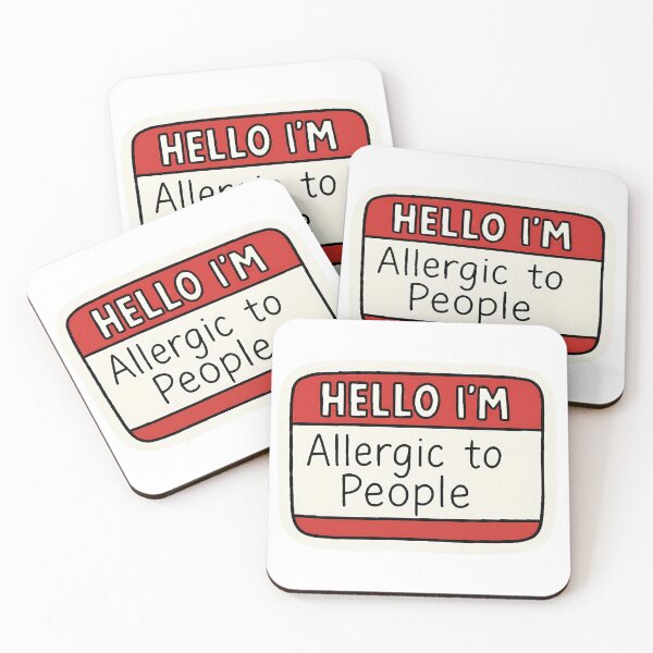 Item preview, Hello I'm Allergic To People Name Tag designed and sold by posteratorshop.