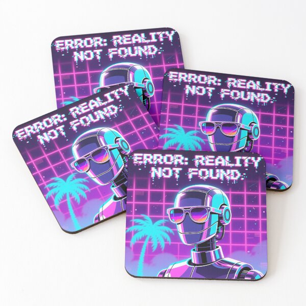 Item preview, Retrowave Synthwave Robot Error Reality Not Found designed and sold by Dariusz.K.