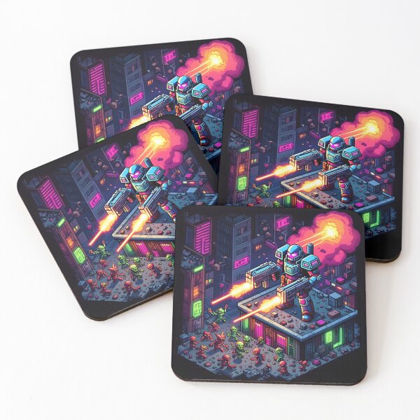 Item preview, Run N Gun Pixel Assault - Retro 80s Arcade Art Print designed and sold by ThePixelArchive.