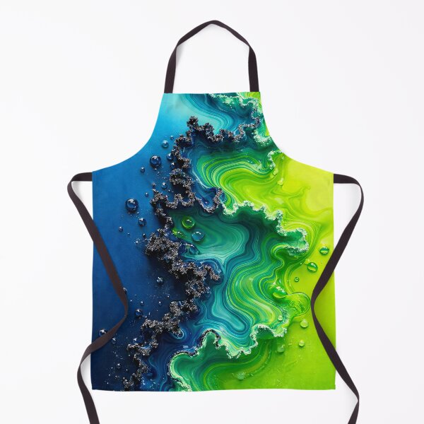Item preview, Neon Tide Boundary – Blue to Lime Fluid Abstract designed and sold by Kaleidoscope Print.