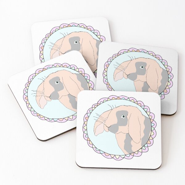 Item preview, Bunny Peeking Through Pastel Rainbow Flower  Cute Lop Rabbit Art designed and sold by Najomiartstudio.