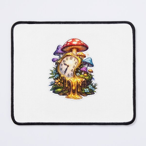 Item preview, Melting Clock with Fantasy Mushrooms designed and sold by VedikBuzz.