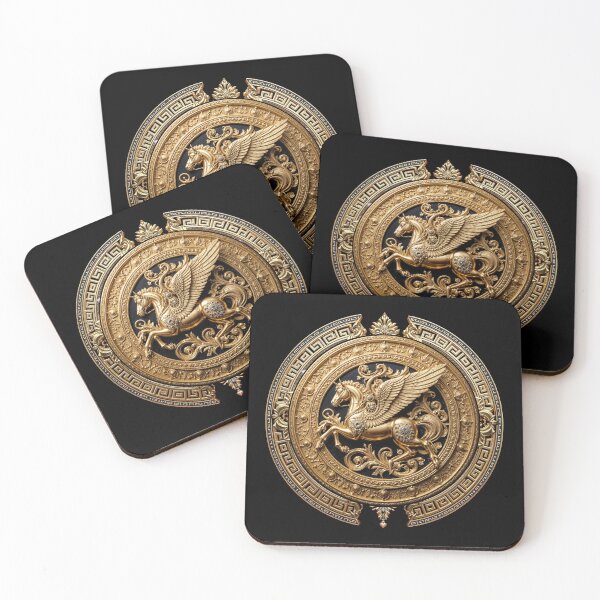 Item preview, Pegasus Baroque Emblem in Gold and Black designed and sold by artelligens.