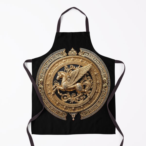 Item preview, Pegasus Baroque Emblem in Gold and Black designed and sold by artelligens.