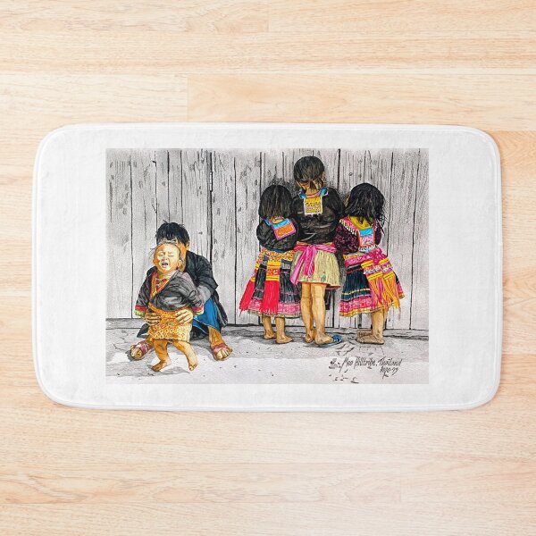 Item preview, Thai Meo Hill Tribe Children Playing Hide and Seek designed and sold by A Migo Design.