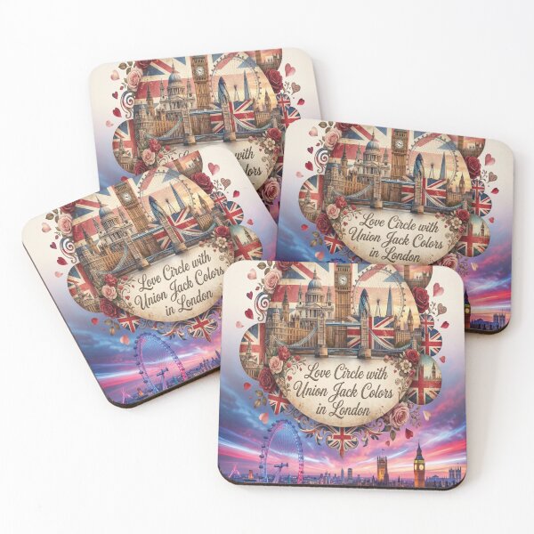Item preview, Vintage London Skyline and Union Jack Floral Circle designed and sold by DGtaLrtcom.