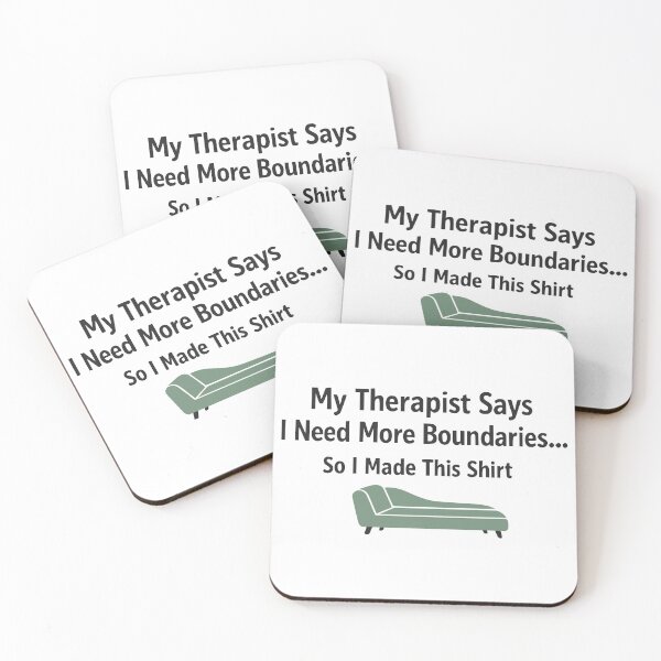 Item preview, Therapist Couch Illustration With Funny Boundaries Quote designed and sold by FunFitLife Studio.