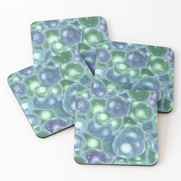 Item preview, Aqua & Mint Glass Bubbles – Soft 3D Abstract designed and sold by Kaleidoscope Print.